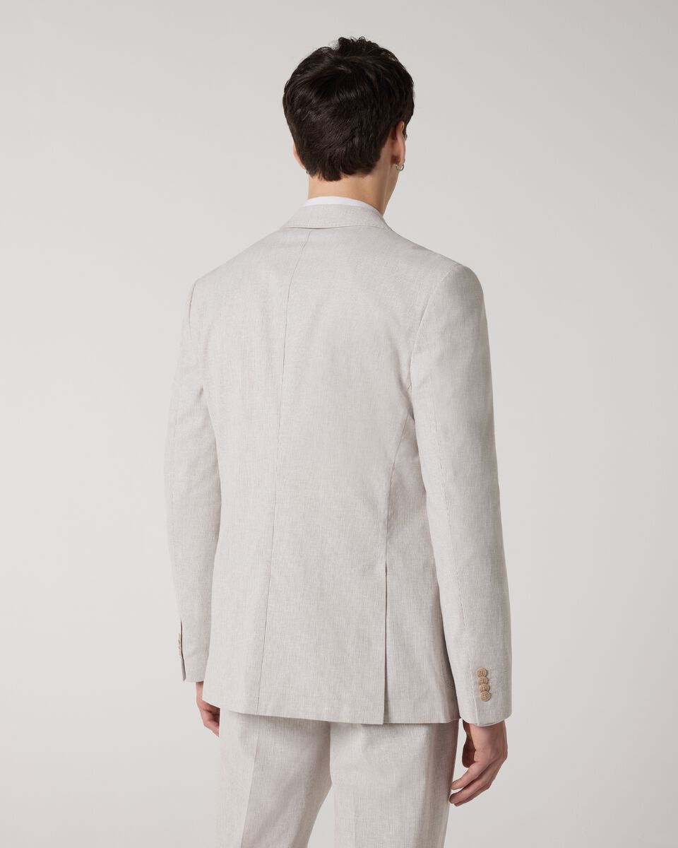 Soft Tailored Striped Jacket, Natural, hi-res